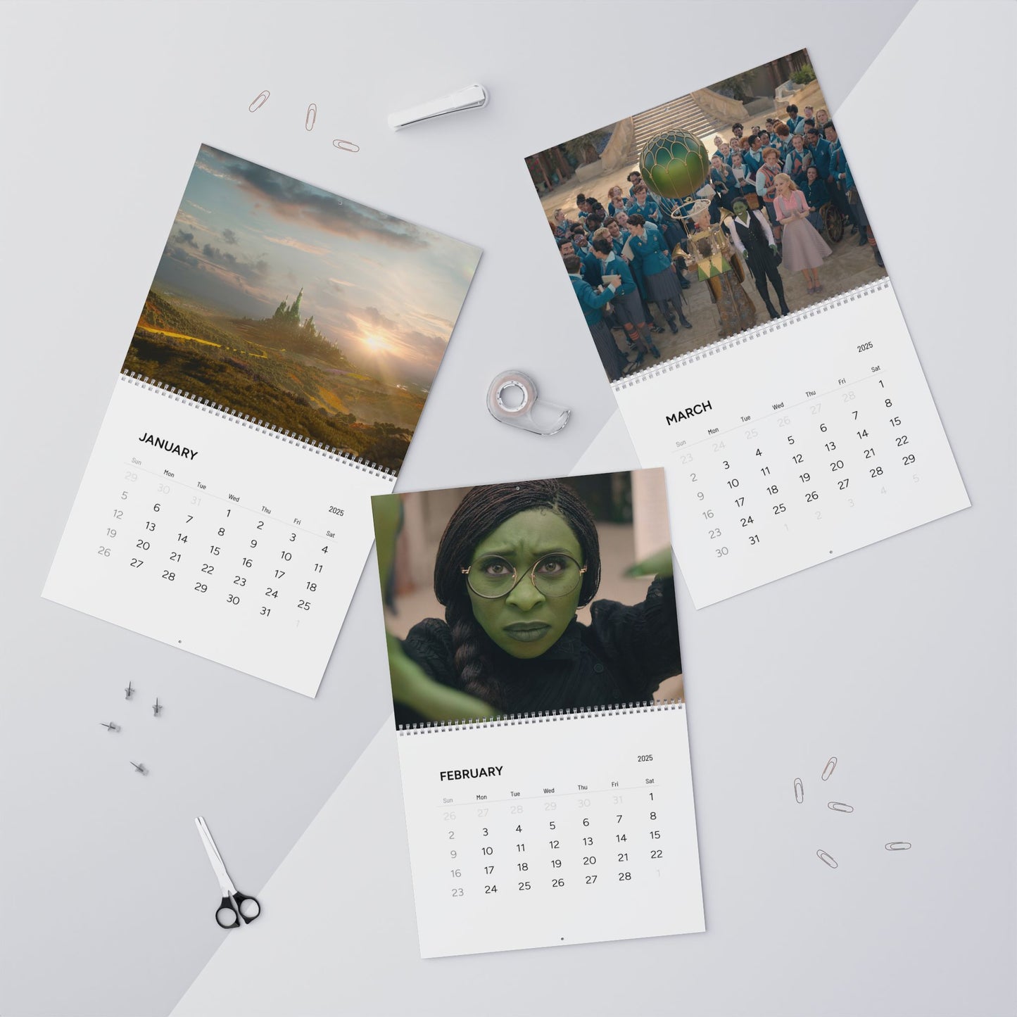 Wicked Movie Inspired Wizard of Oz Wall Calendar 2025