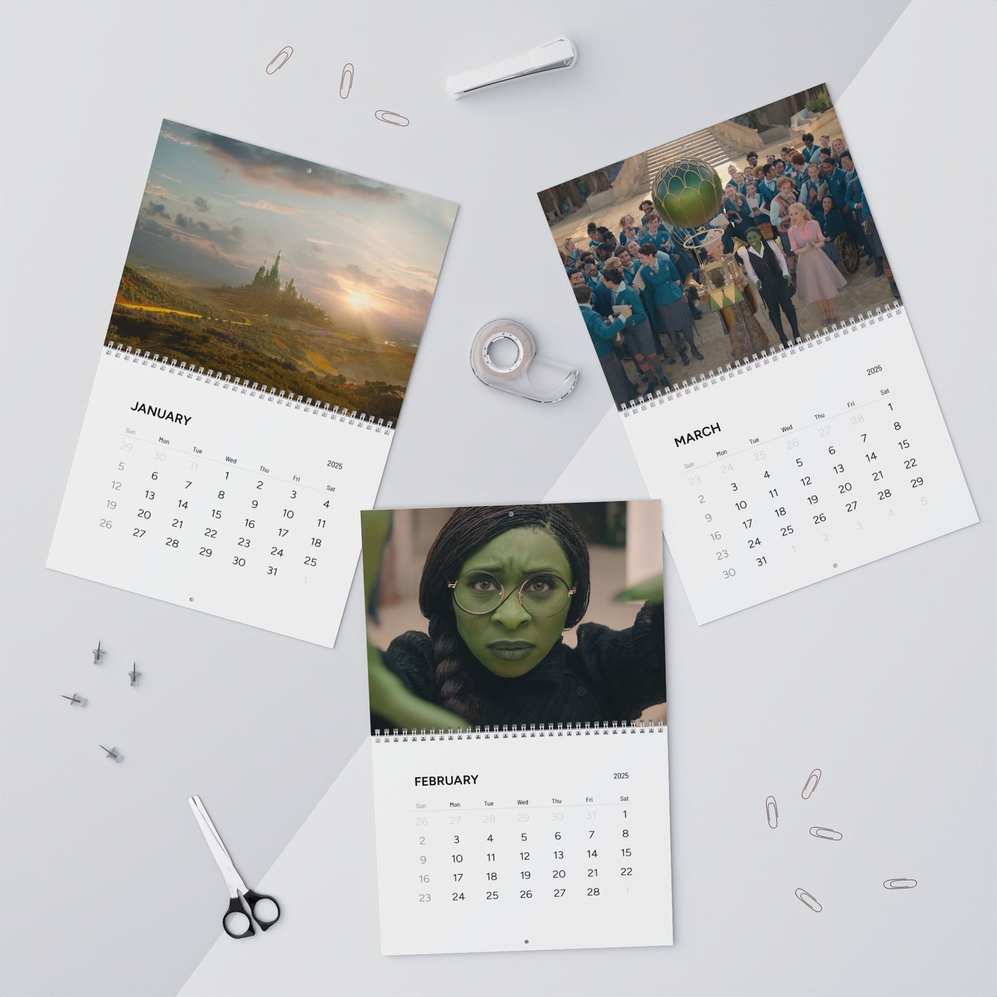 Wicked Movie Inspired Wizard of Oz Wall Calendar 2025