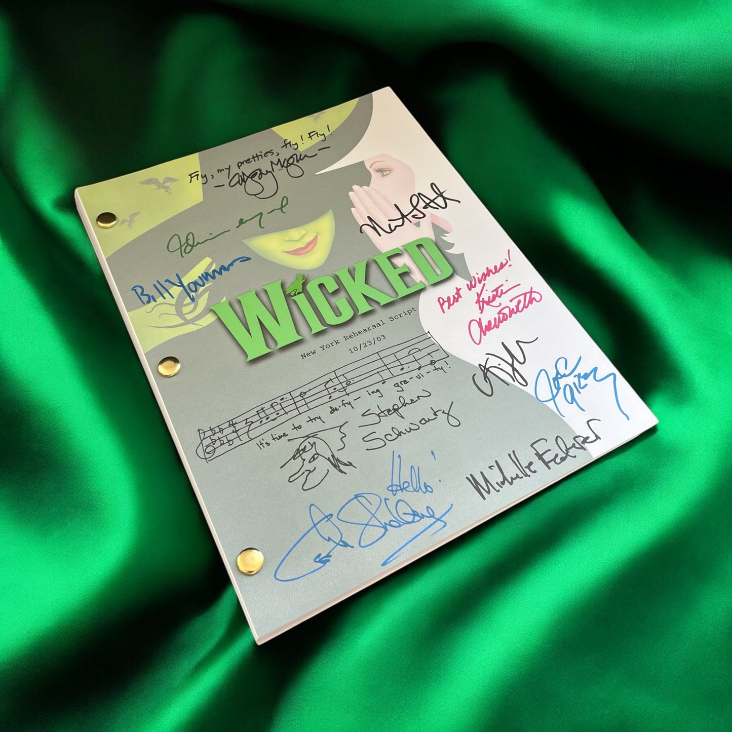 Vintage Wicked The Musical Autographed Script