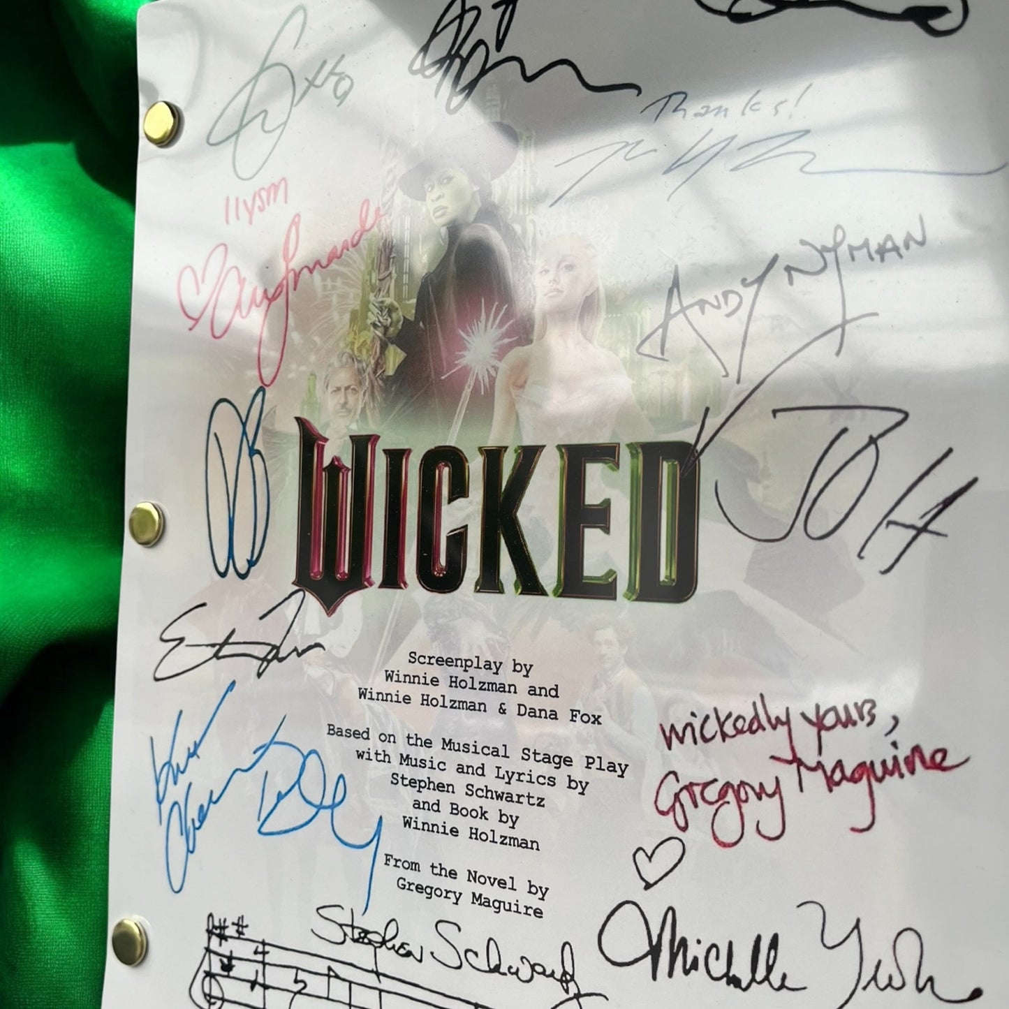 Wicked Movie Autographed Script